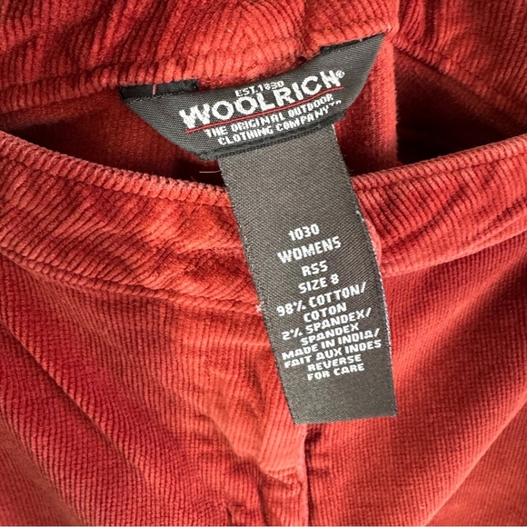 Woolrich Red Corduroy Pants Women’s Size 8 Mid Rise Straight Leg Cotton Blend - Picture 5 of 12